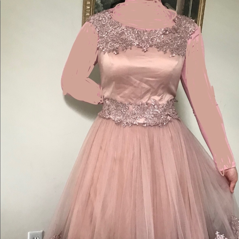 Handmade Blush Tule Prom Dress